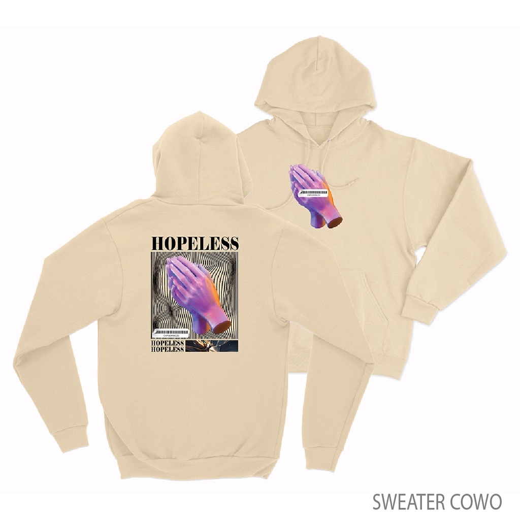 Sweaterpolos Hoodie Jumper HOPELESS ( Sablon ) Unisex Pria &amp; Wanita