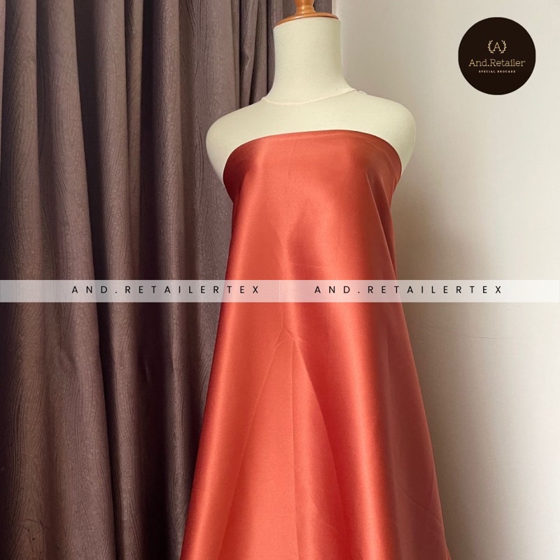 Kain Satin Velvet Premium Warna Teracotta Warna Bata Bahan Inner Furing Dress Seragaman Gamis dll