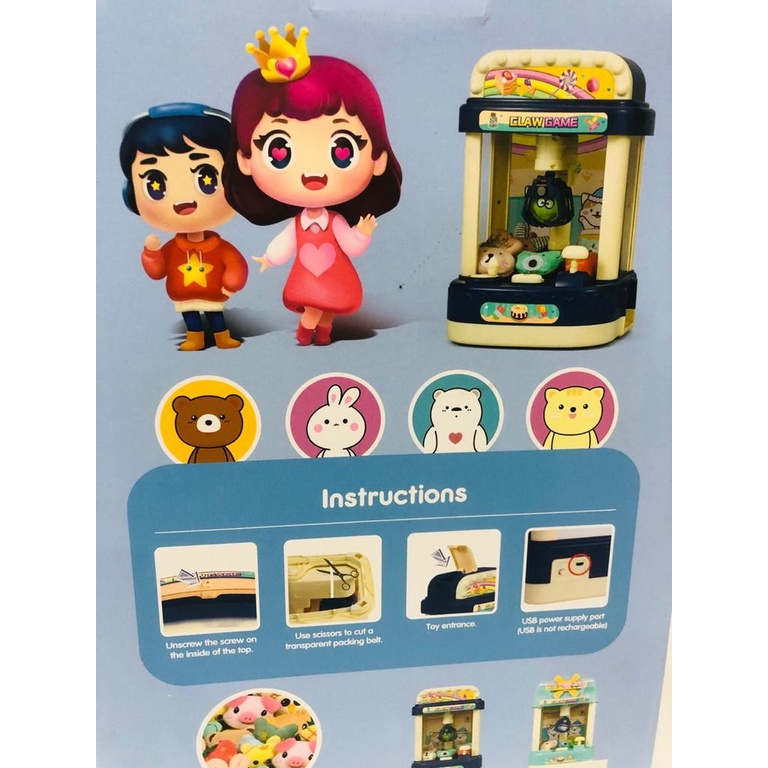 Mesin Capit Boneka Mini Happy Games capit permen