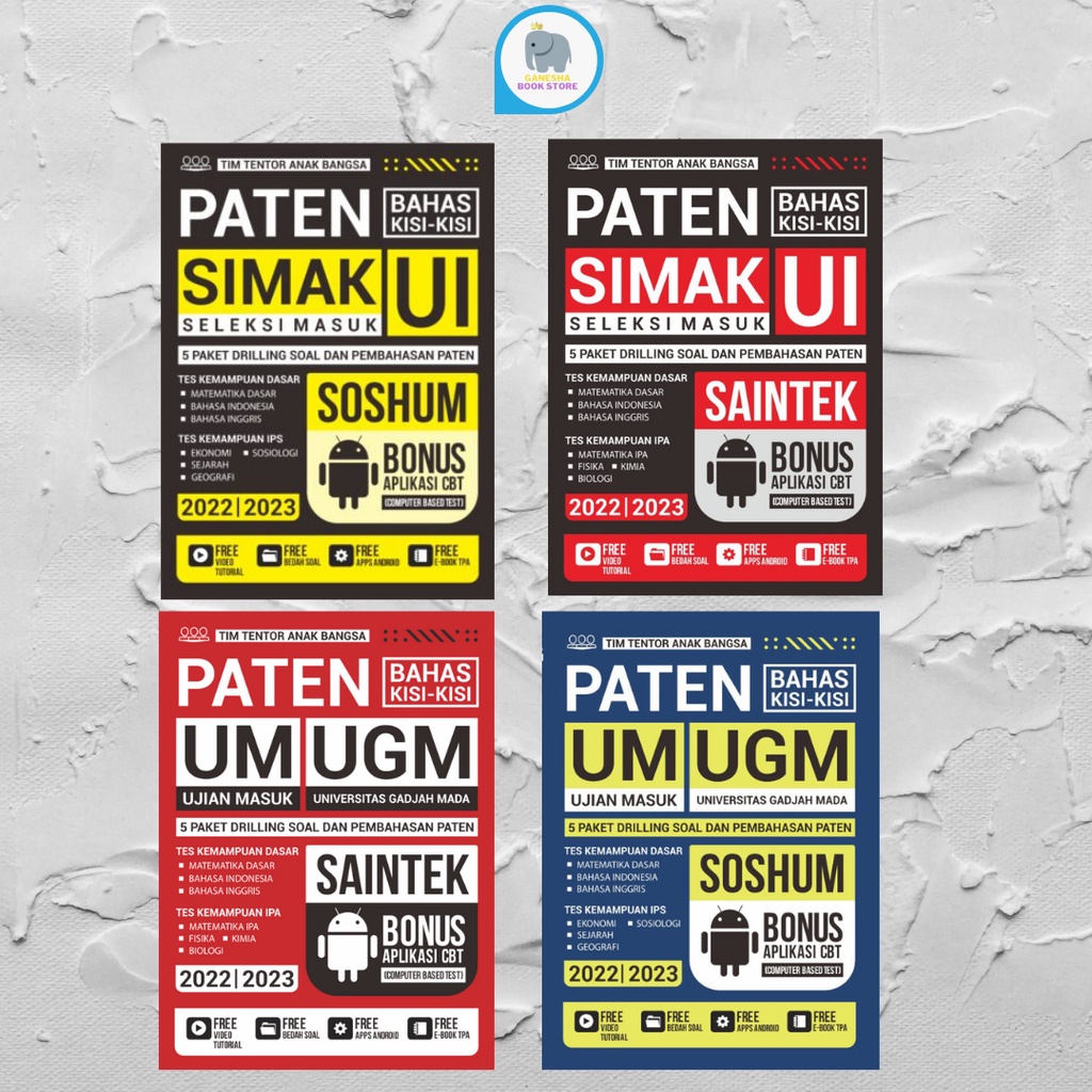 Buku Paten Bahas Kisi-kisi Ujian Masuk UGM UM UGM Simak UI Soshum Saintek 2022 2023 Free Bubble Wrap