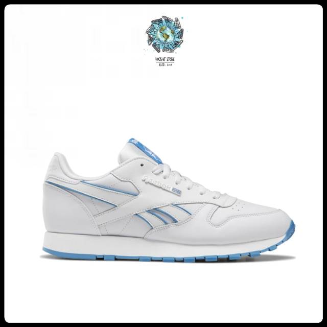 SEPATU REEBOK CLASSIC LEATHER MU CYAN WHITE  ORIGINAL