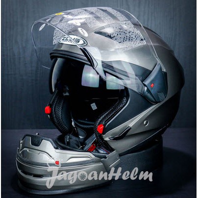 ZEUS Helm ZS611C | DARK SILVER | SOLID ZS 611C DOUBLE VISOR-STANDAR
