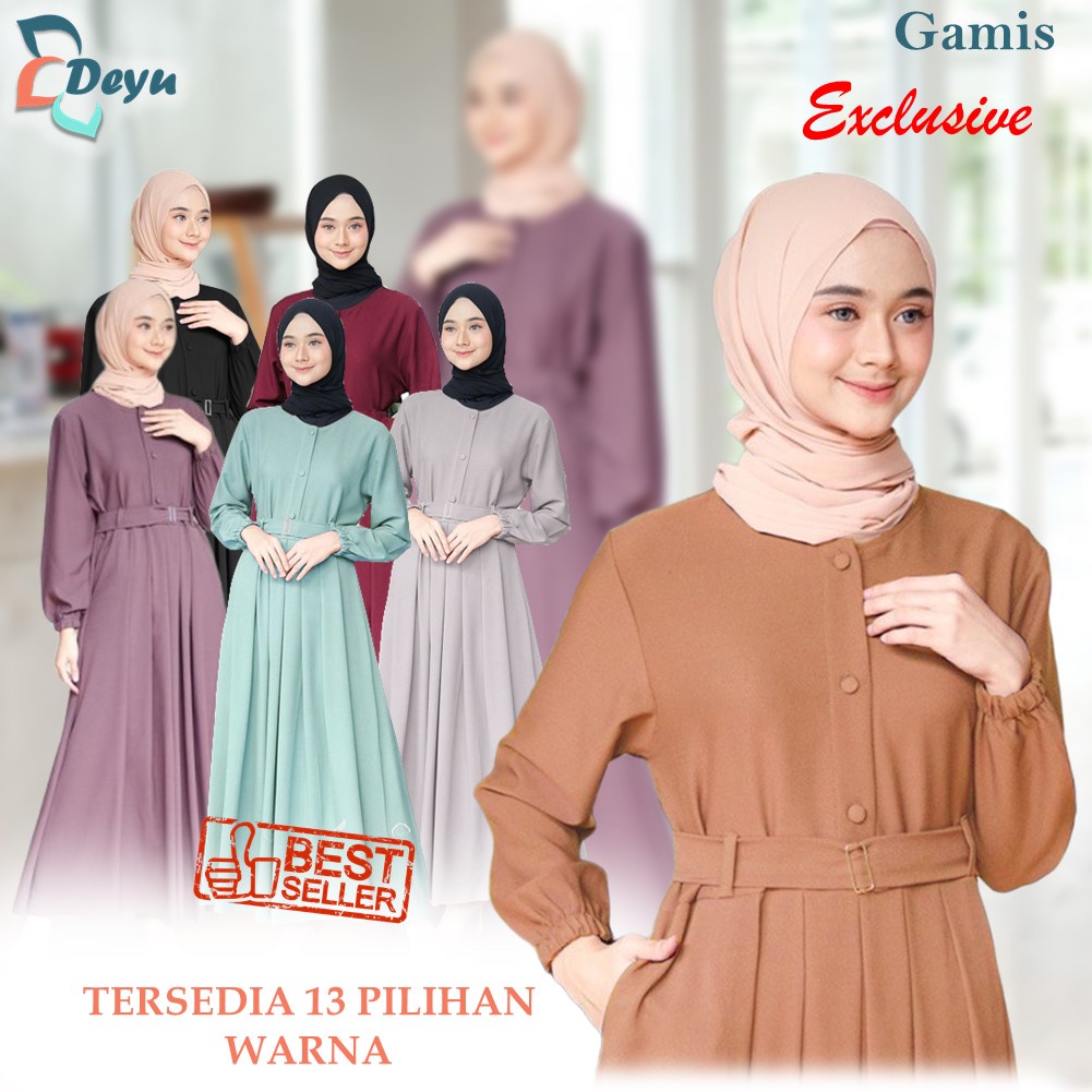 Gamis Terbaru 2021 Baju gamis Remaja Modern Kekinian Polos Hitam