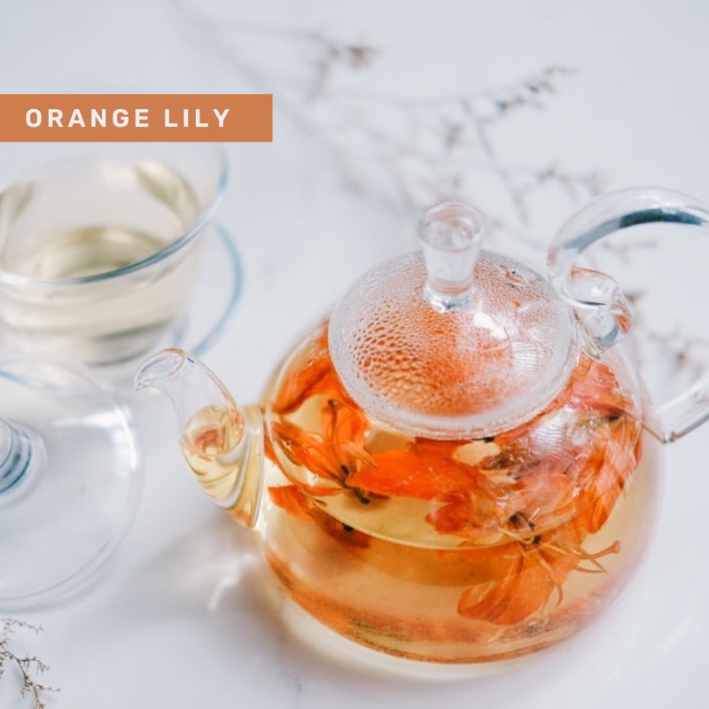 Organic&amp;Joy • Teh Bunga Lily/ Pure Orange Lily flower tea (Kulit cantik,anti penuaan dini,Slimming,Sehat Jantung ,tisane,teh bunga herbal, teh bunga lily/teh lavender/teh mawar/teh melati/teh bunga krisan)