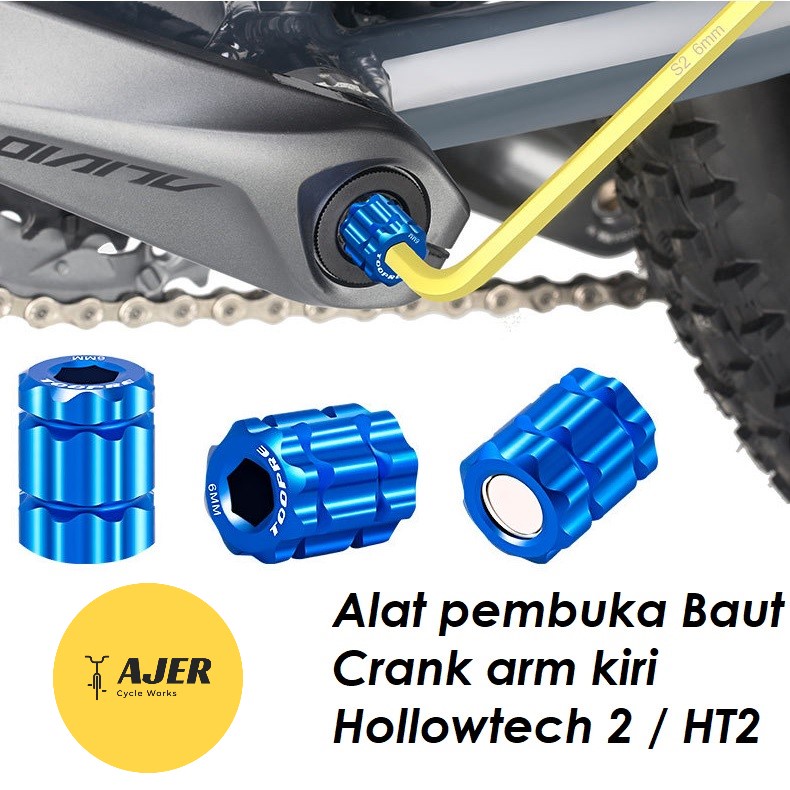 Kunci pembuka Baut Crank Arm kiri Hollowtech 2 HT2 BB Alumunium Alloy sepeda