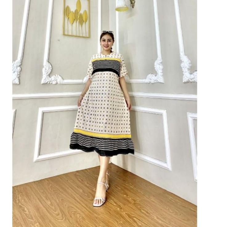 Terbaru midi dress arken // dress midi rayon viral / daster midi