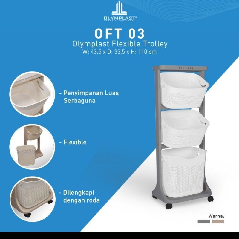 Laundry Basket Olymplast Rak Keranjang Baju Kotor OFT 03 Original Olymplast