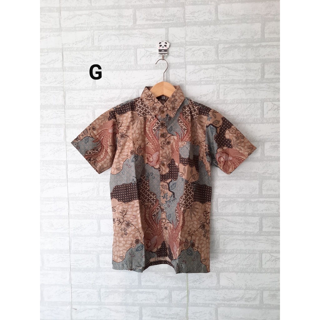 kemeja hem batik anak