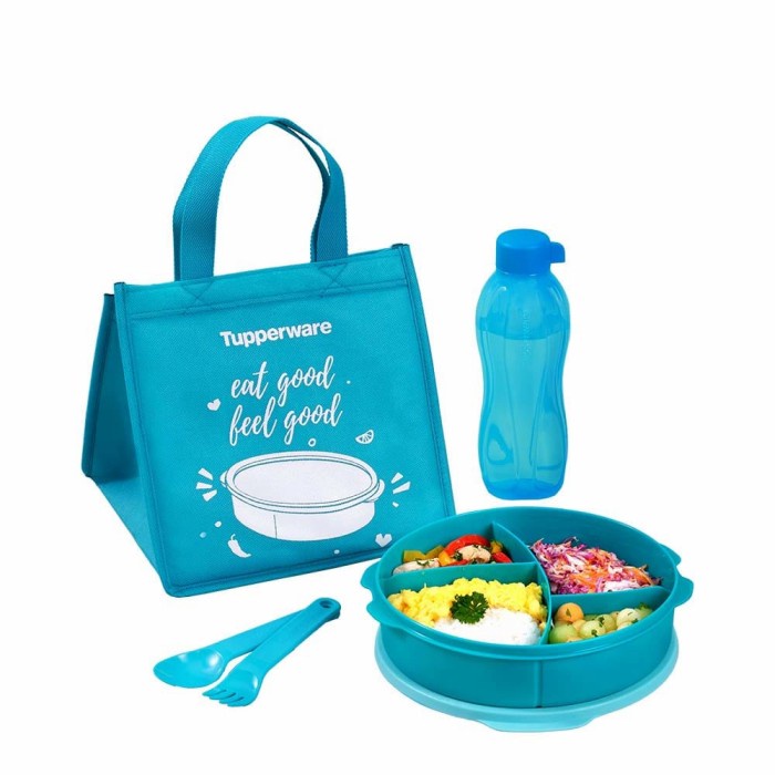 Baru Fit To Go Tupperware Purple /Tosca Fit To Go Lunch Tempat Makan Set