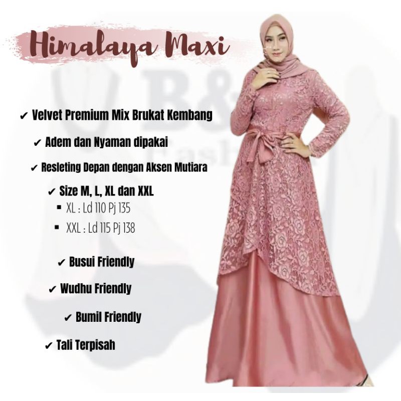 GAMIS BRUKAT TERBARU HIMALAYA MAXI SIZE M, L  , XL DAN XXL