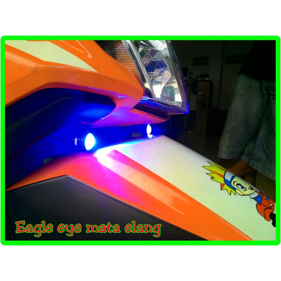 [L005] Lampu Mata Elang Eagle Eyes Strobo Braket Spion Motor / Nmax Beat Vario Scoopy CB150 Vixion