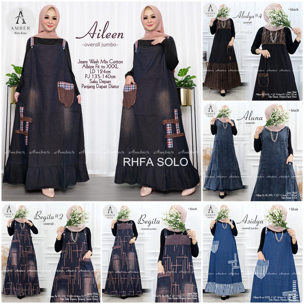 OVERALL JEANS / 18.7 / MAEVE ANORA ALUNA MODIST REYA BEGITA CELENA NAWALA MALIHA  / MAXI / FIT M-XL / AMBER