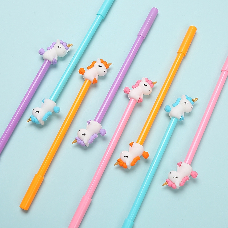 Pulpen Silikon Korea Bentuk Unicorn Lucu Warna Warni untuk Hadiah Pelajar