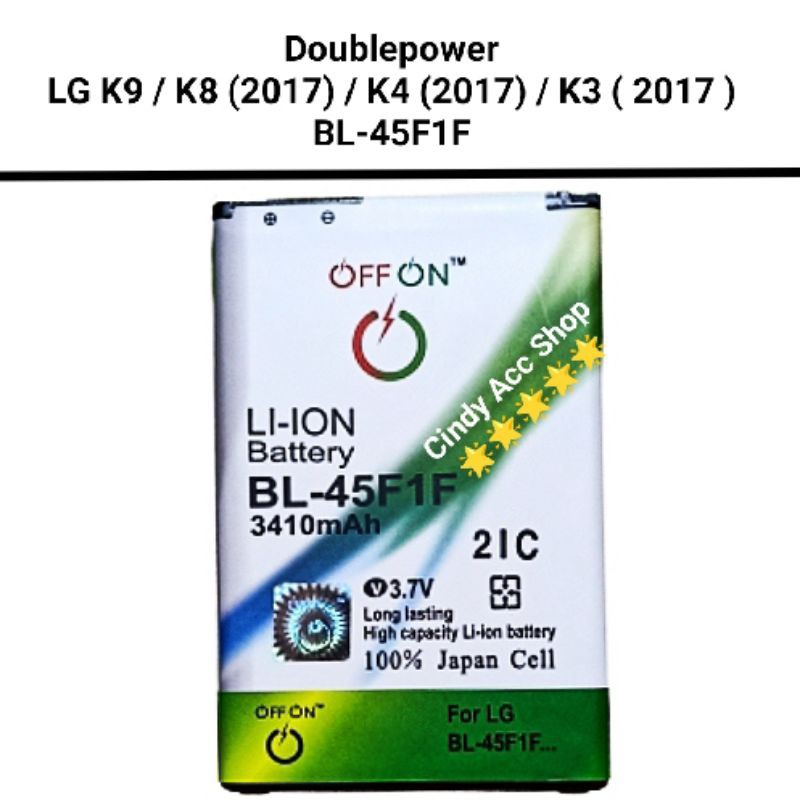 Baterai Doublepower LG K9 K8 2018 K4 K3 BL-45F1F Batre Double Power Batter