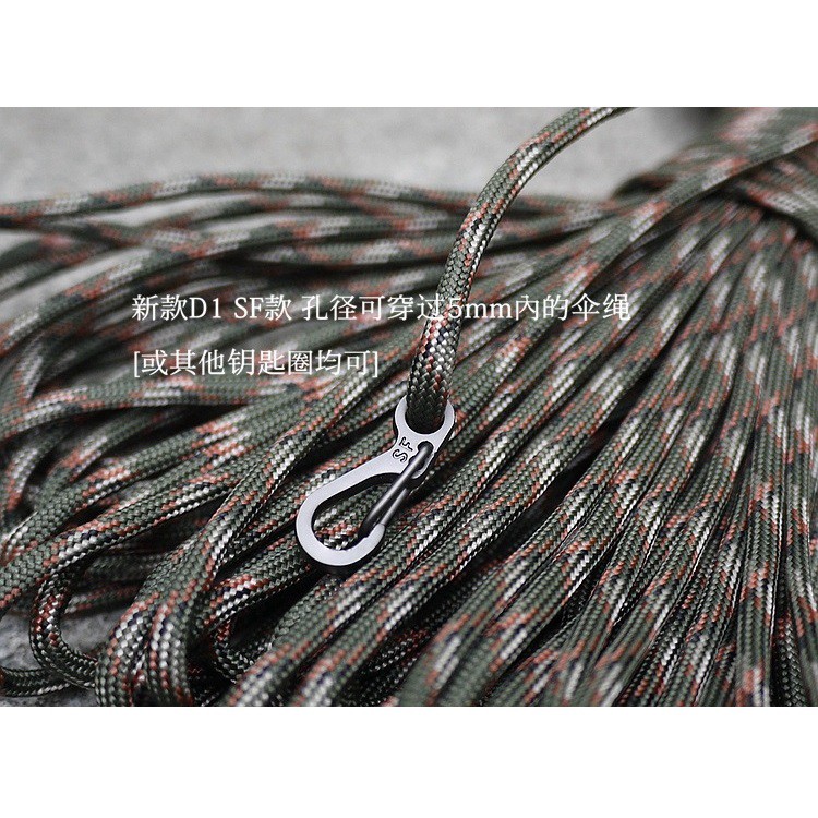 Mini Spring Keychain Hanging Buckle Quickly Key Ring Carabiner / Alat Bantu Tali - SF - OMSE2ABBlack