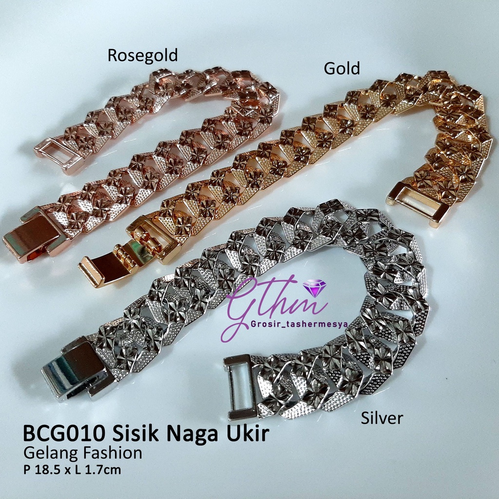 gelang tangan pria wanita sisik naga ukir lapis emas 18k xuping alin jewelry silver gold