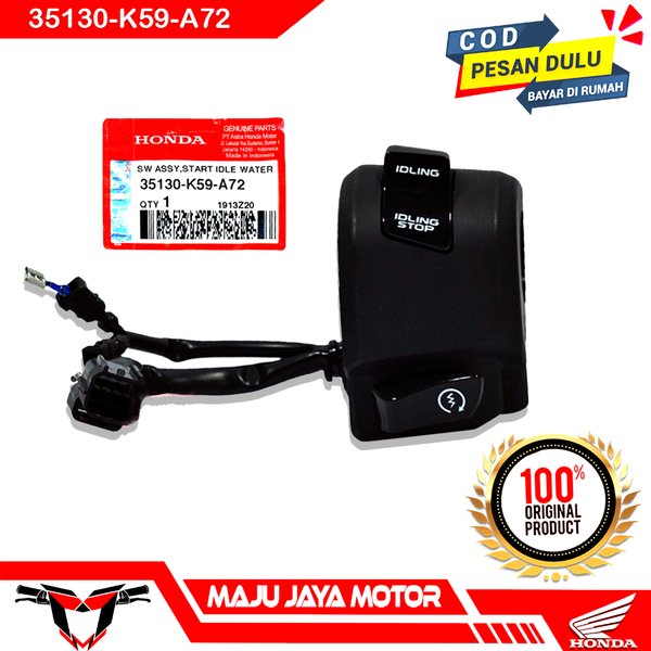 Holder Saklar Kanan Switch Tombol Starter Stater Start Idling Stop Vario 150 2018 K59 Original AHM