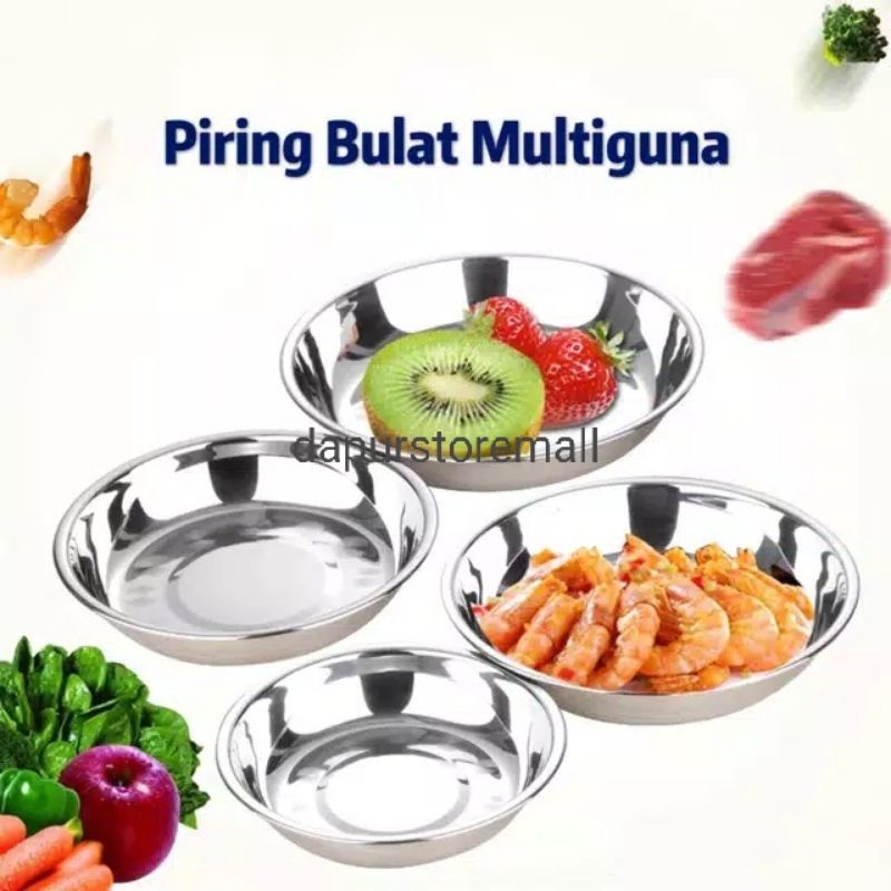 piring bulat tebal/ piring bulat/ piring tebal / piring makan/piring Cakung piring stainless tebal