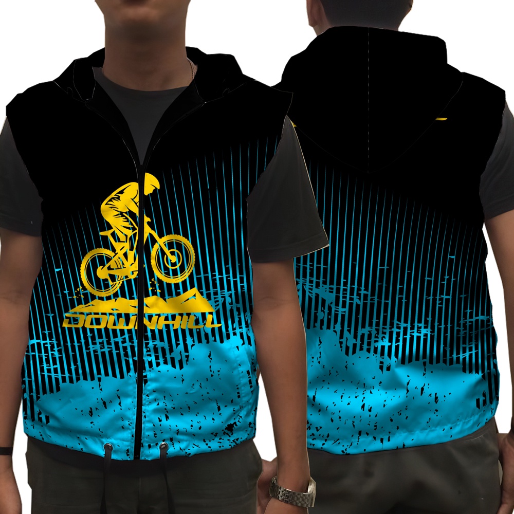 Rompi Sepeda Gowes Pria Wanita Hoodie Full Printing MTB