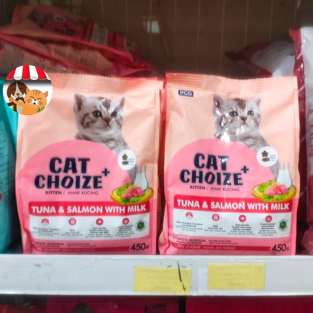 Cat Choize Plus Kitten Makanan Anak Kucing Tuna &amp; Salmon with Milk 450gr