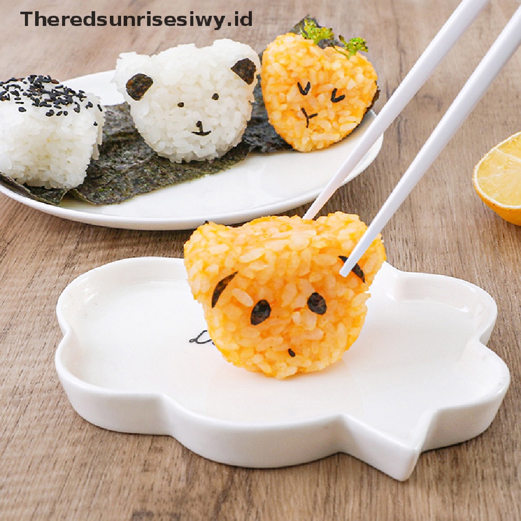 # Alat Rumah Tangga # Cetakan Sushi / Nasi 3 In 1 Bentuk Kartun Hati / Bintang / Beruang DIY