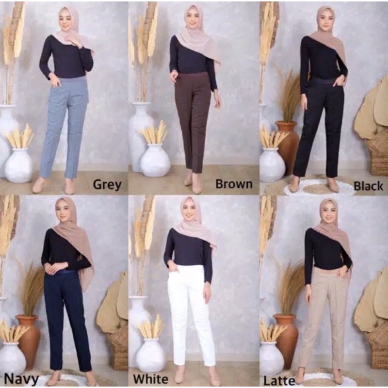 Celana kerja wanita pinggang karet size M-5L Celana Kantor Wanita Work Pants office pants