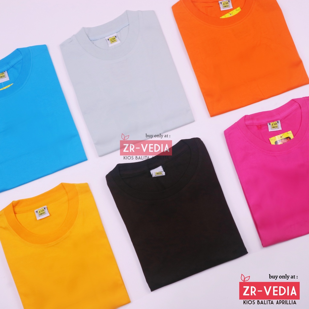 Kaos Oblong uk 7-8 Tahun (all size) / Polos Anak Baju Laki Perempuan Kids Murah Adem Lengan Pendek