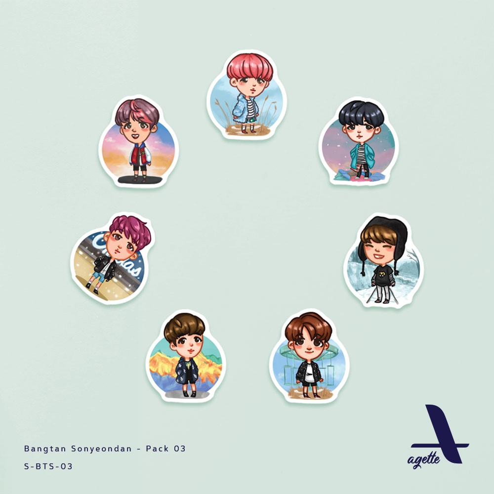 

7 PCS - Stiker K-pop BTS - 03 - Laminasi - Waterproof Sticker
