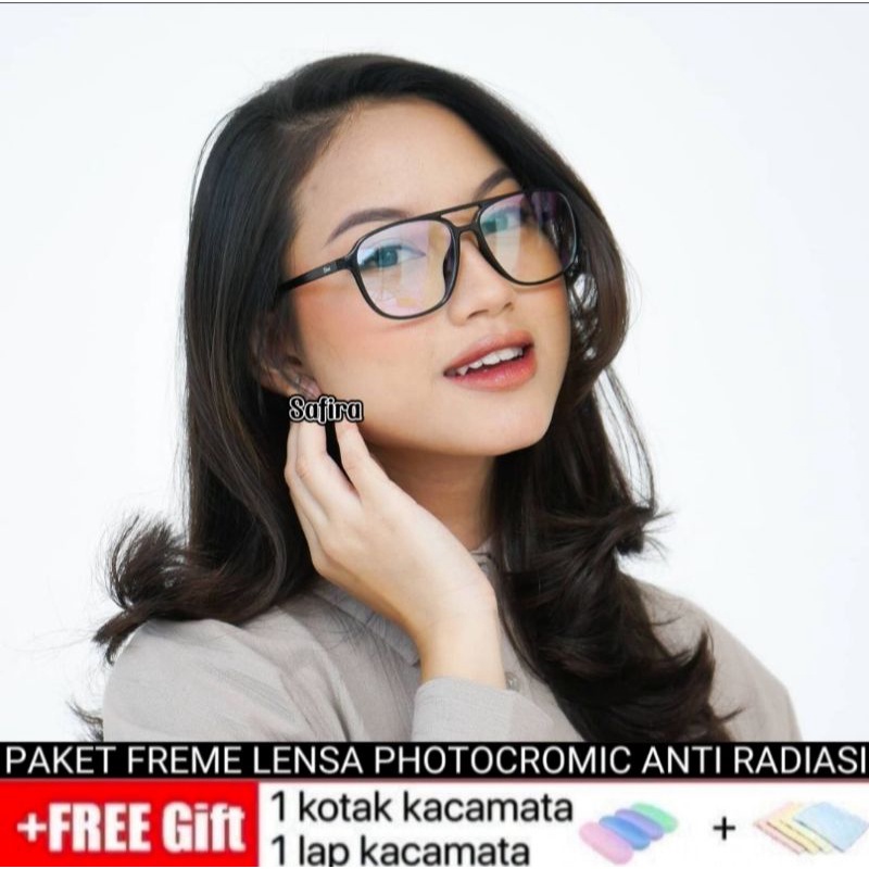 kacamata Photocromic Antiradiasi bisa ganti lensa minus