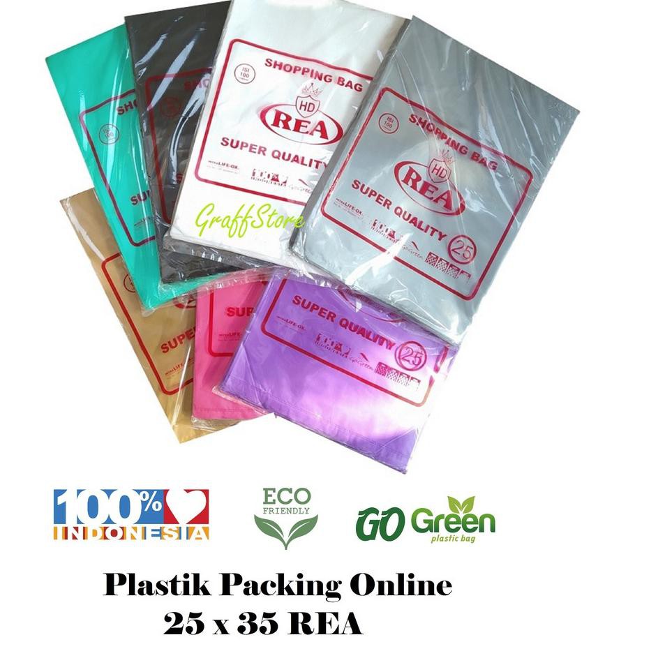 

★★ KQM Plastik Packing Online Shop 25x35 merk REA isi 100 lembar packing online ✰ ✰