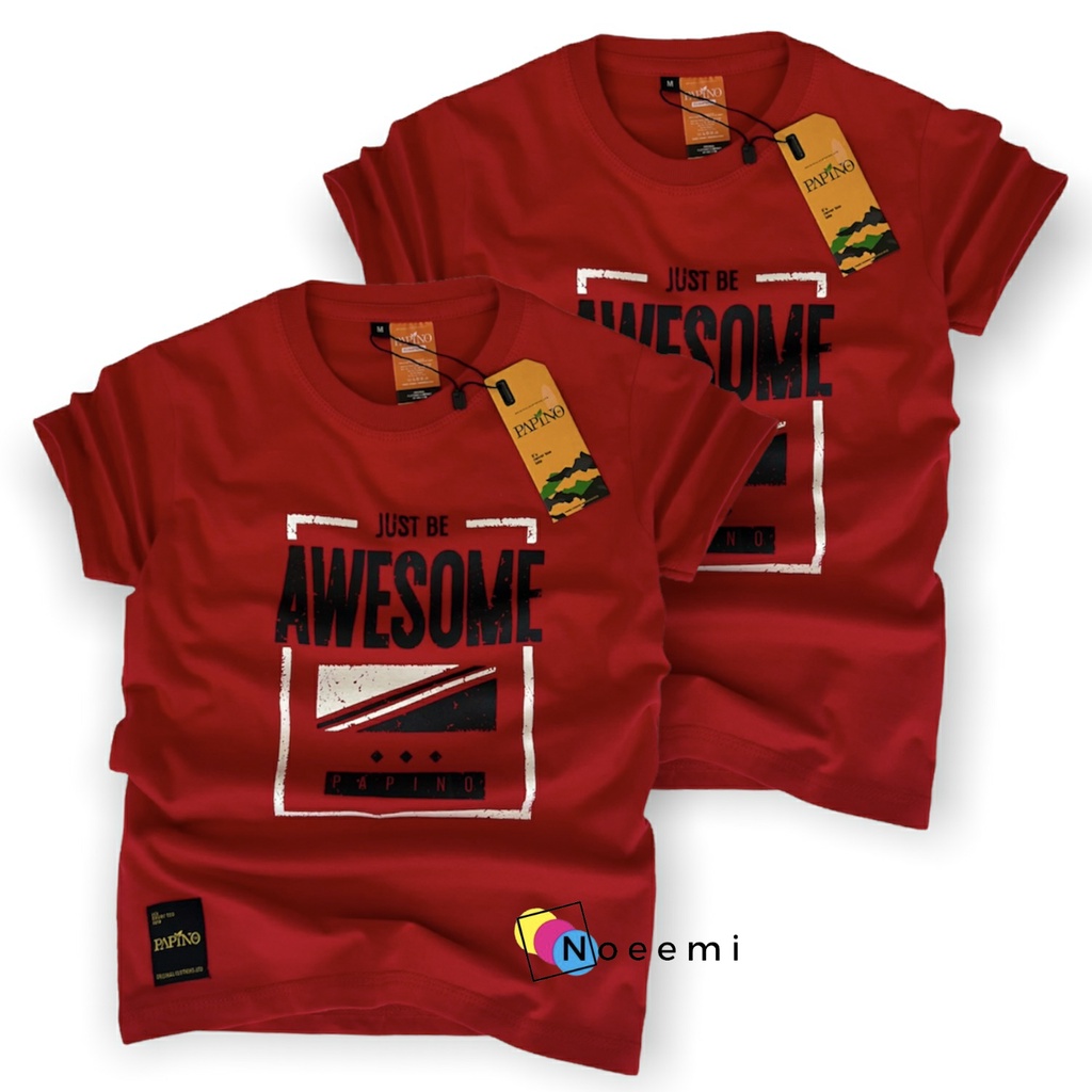 Papino Baju Kaos Anak Bahan Catton 30s Pakaian Distro Oblong  Merah