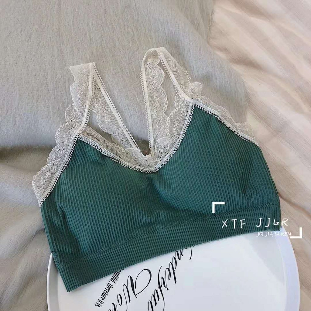 VS - SPORT BRA / BH PUSH UP WANITA RENDA LACE SEAMLESS TANPA KAWAT / PAKAIAN DALAM WANITA IMPORT 313