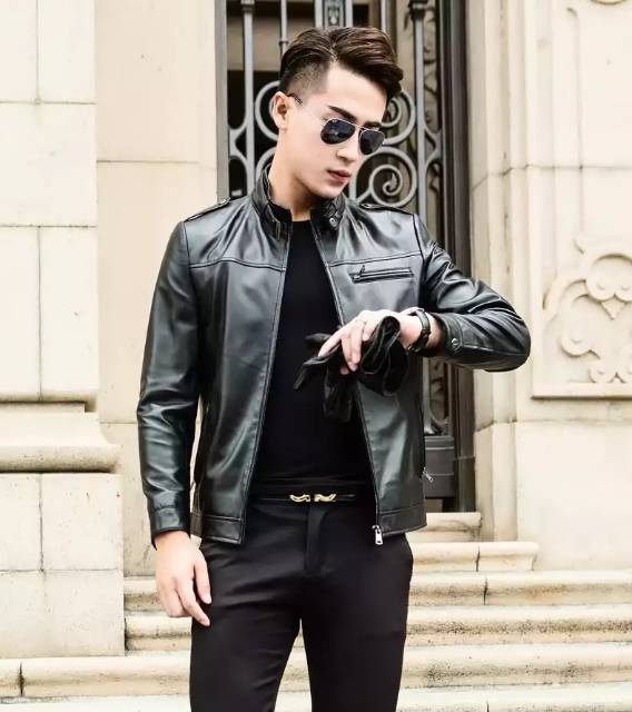 Jaket kulit semi leather