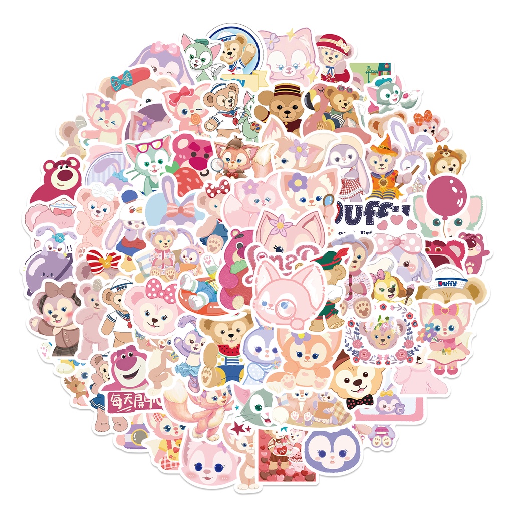 

50 / 100PCS Stiker Graffiti Kartun Beruang Warna Pink Tahan Air Untuk Dekorasi Sepeda