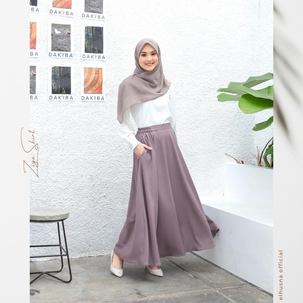 [𝐄𝐥𝐡𝐮𝐬𝐧𝐚] Ziya Skirt / rok circle / rok lebar / rok panjang / rok kerja / rok jumbo / rok A