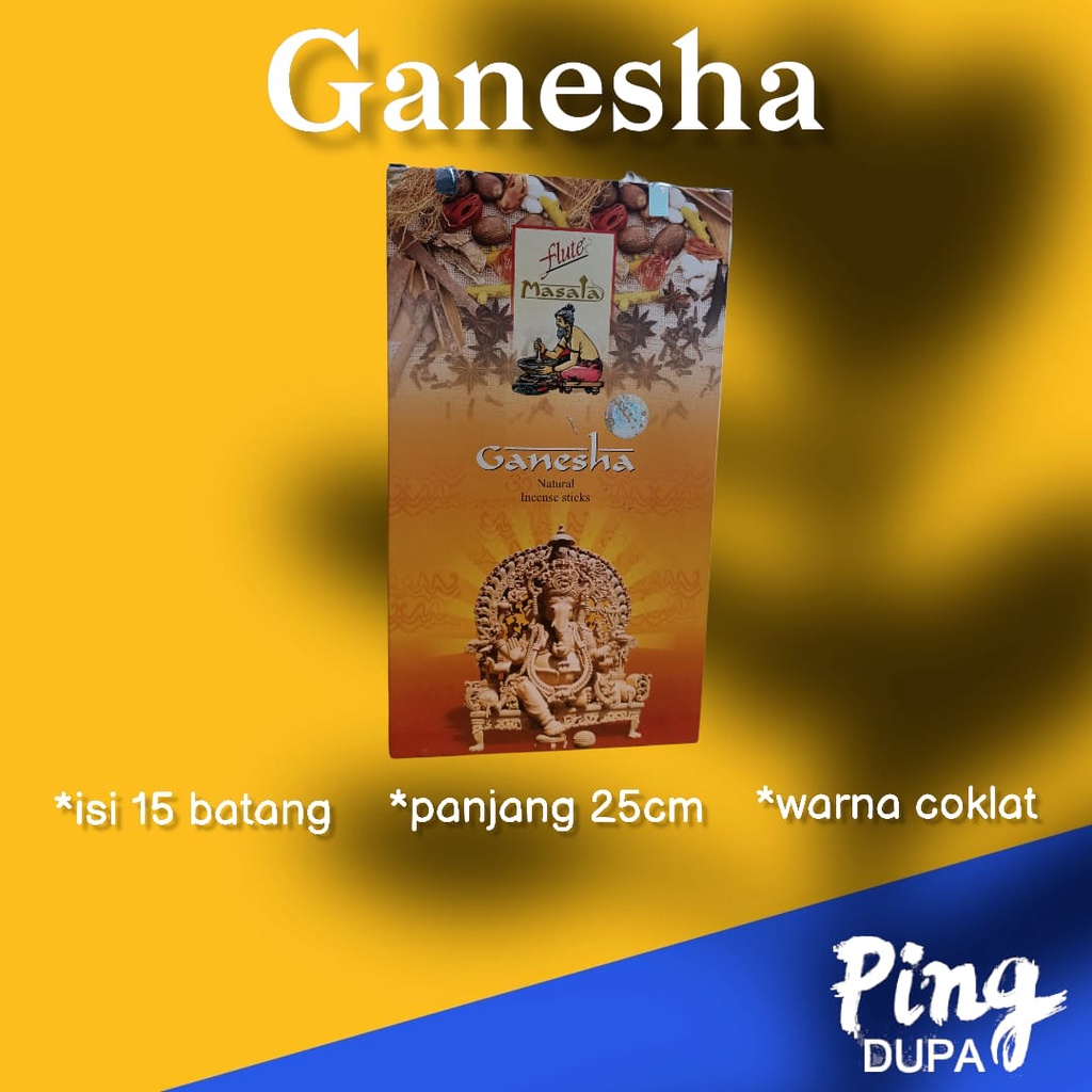 Dupa Hio Ganesha by Flute Masala High Quality Incense dari India