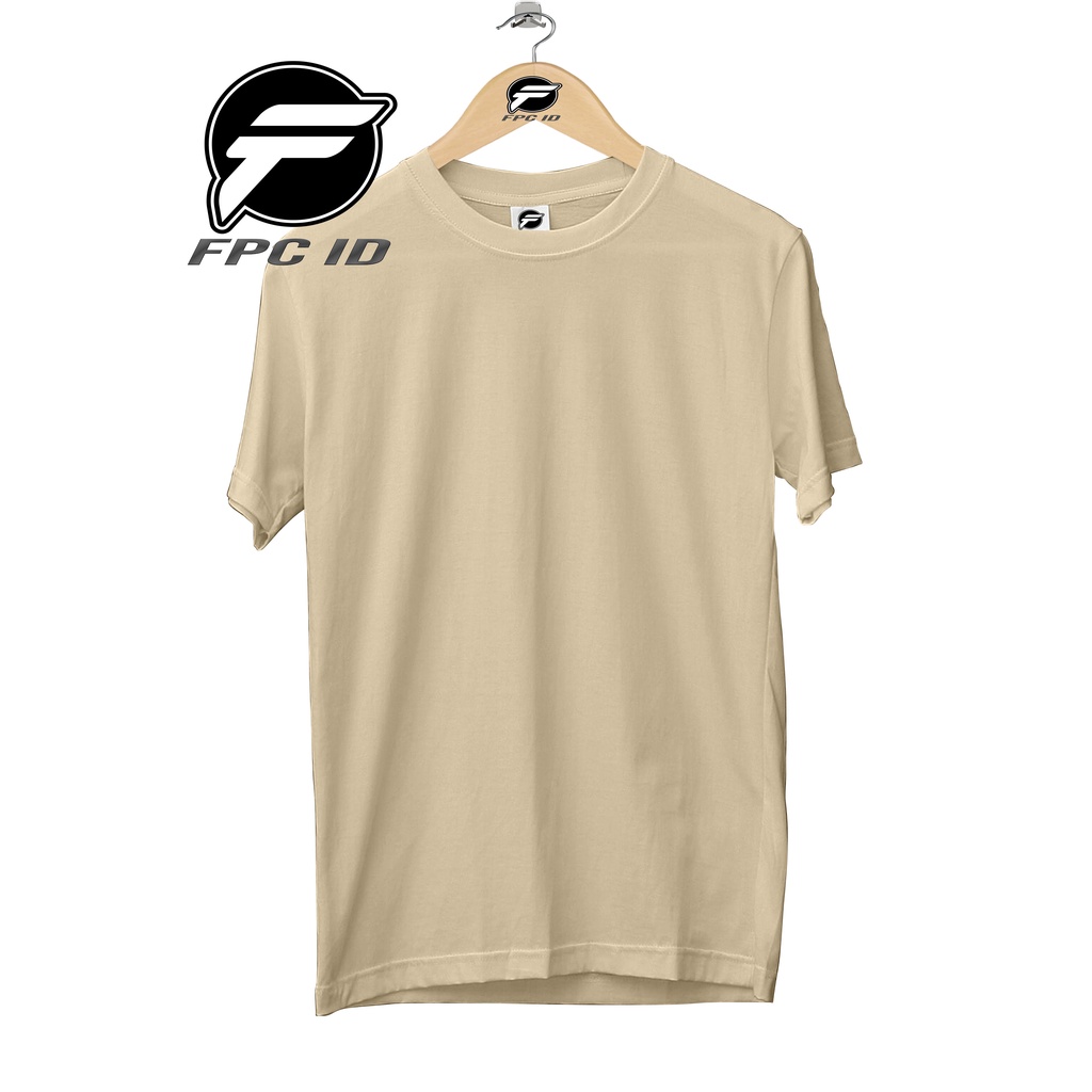 Kaos Polos Cotton Combed 30s Warna Khaki Lengan Pendek Baju Pria Dan Wanita Jumbo