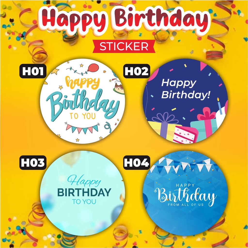 

STIKER ULANG TAHUN / LABEL ULTAH 4-7 BULANAN / CUTTING BULAT / STICKER TEMPELAN KARDUS DIJAMIN MURAH