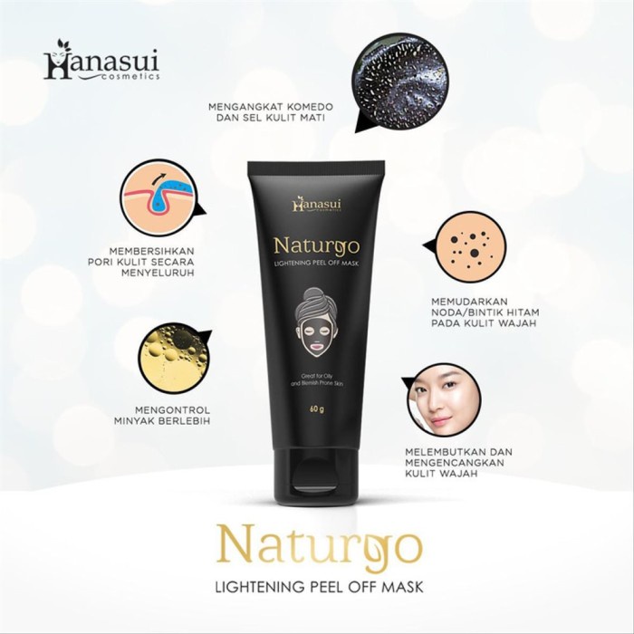 Hanasui Naturgo Peel Off Mask Black Tube BPOM