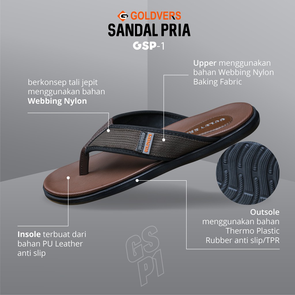 Sandal Japit Distro Original GOLDVERS Sandal Jepit Kasual Sandal Pria terbaru - DISTRIBUTOR TAS