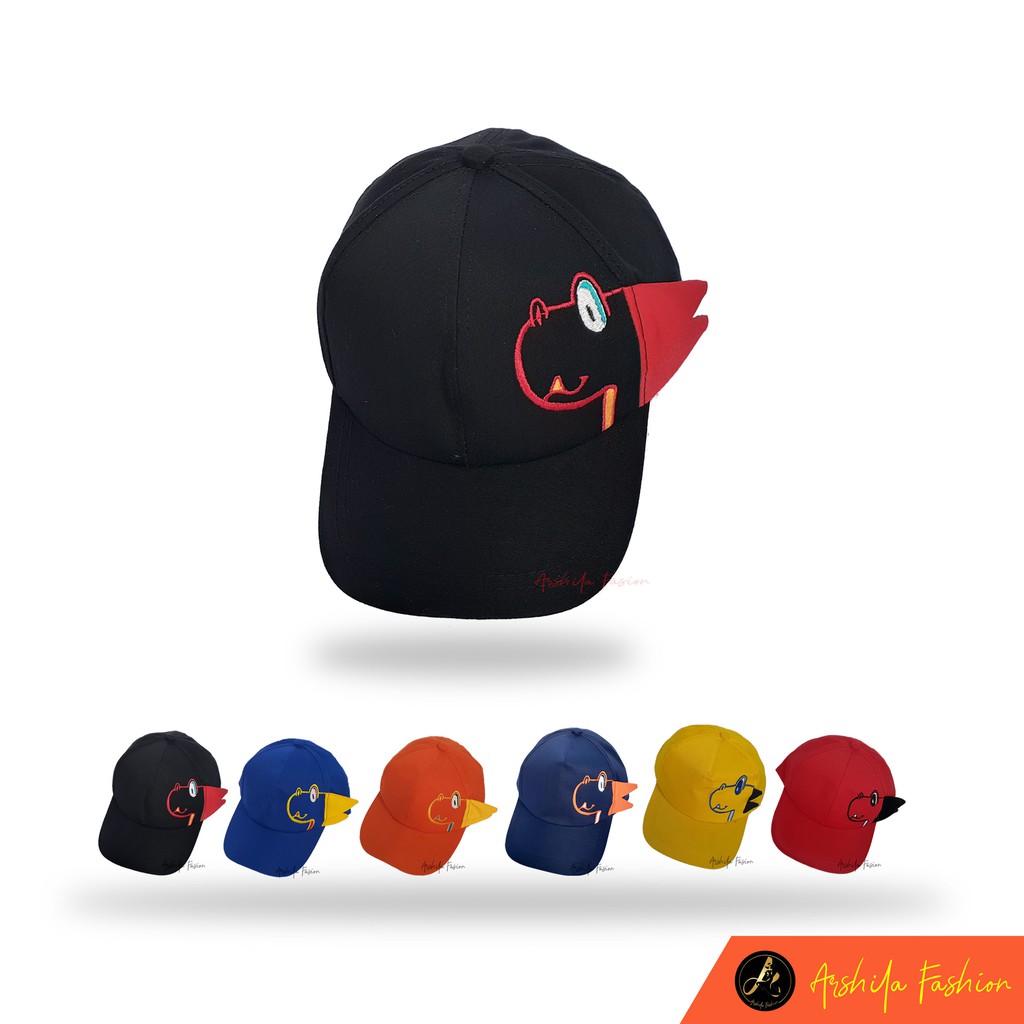 Topi Anak Bordir Dino / Topi Bassball Anak Bordir Dinosaurus / Arshila_fashion