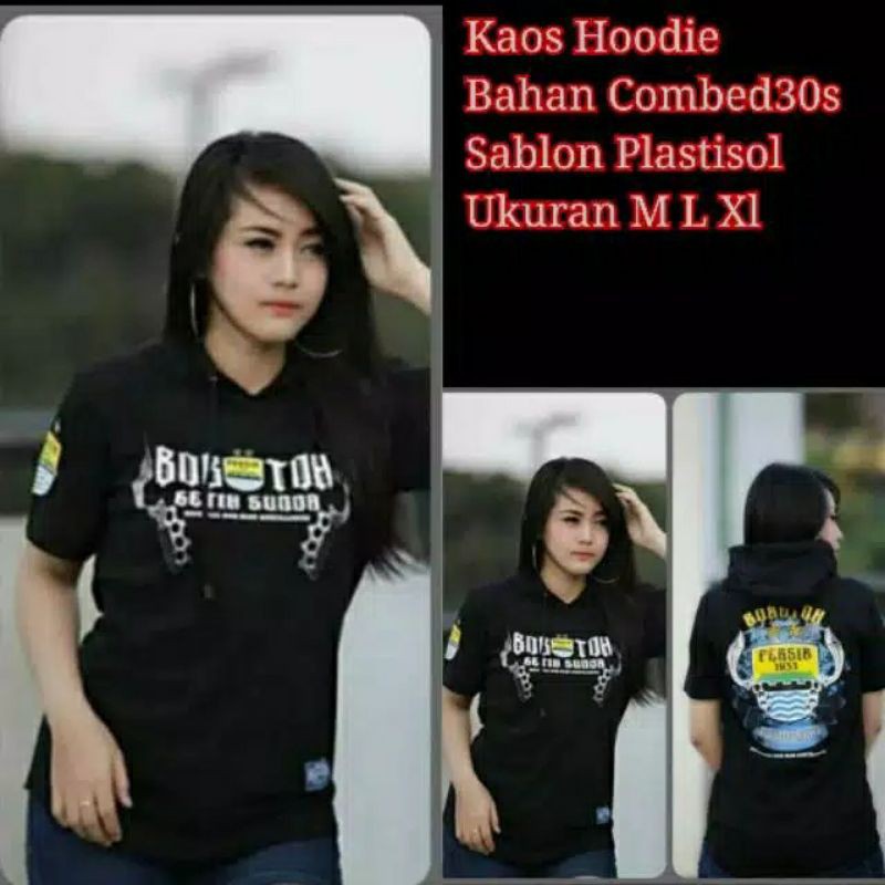 kaos Persib getih Sunda hitam Hoodie