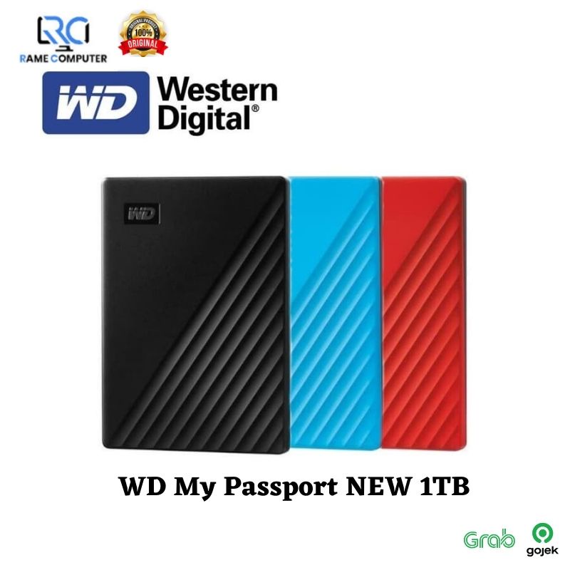 HARDDISK EXTERNAL WD PASSPORT HDD EKSTERNAL 1TB 2TB 4TB GARANSI 3 TAHUN