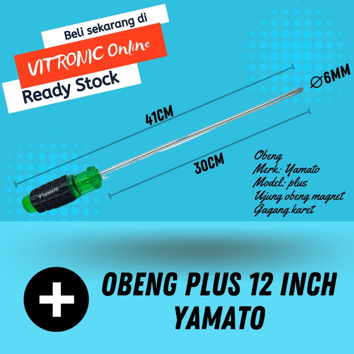 Produk Terbaru Obeng Plus 12 Inch Tekiro Diameter 6Mm Panjang Besi 30Cm