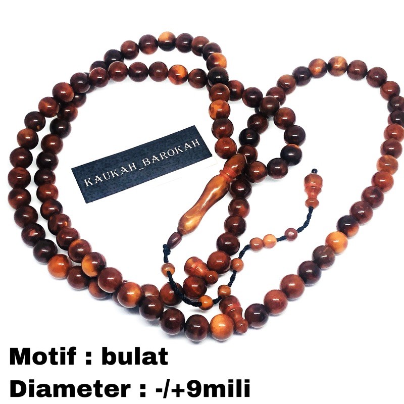 TASBIH KAUKAH BULAT UKURAN 9MILI