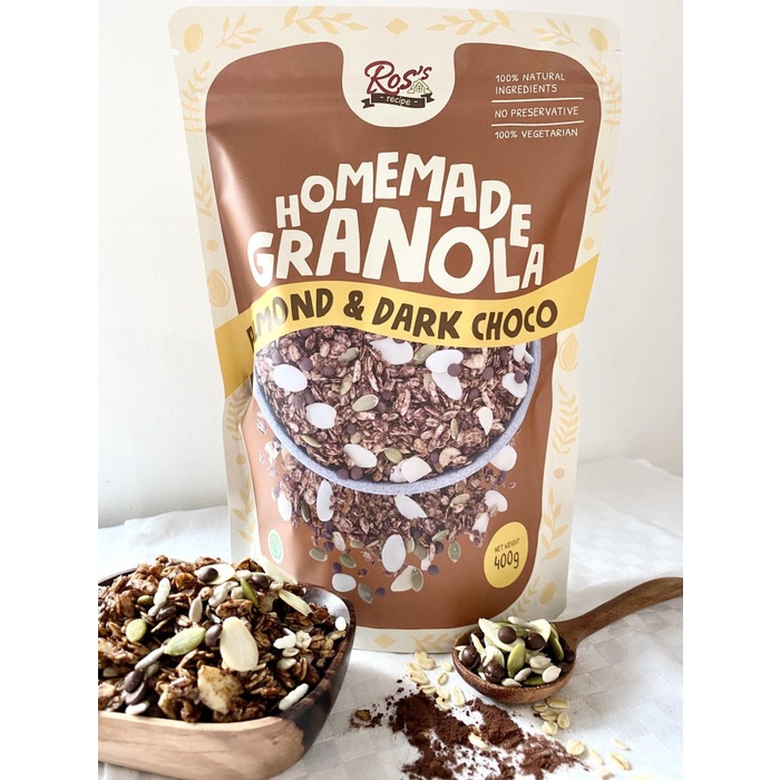 

Jual Granola Homemade Almond & Dark Choco 400Gr