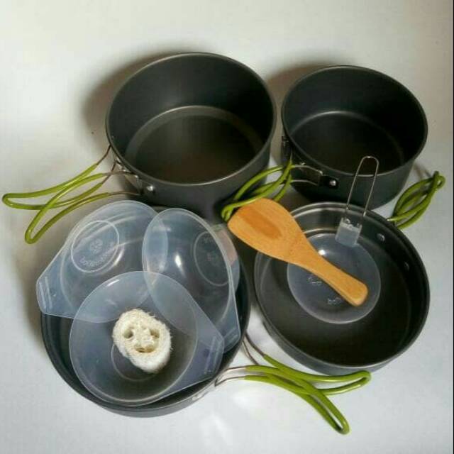 Alat masak panci cooking set Ds 301 camping gunung Outdoor anak kos