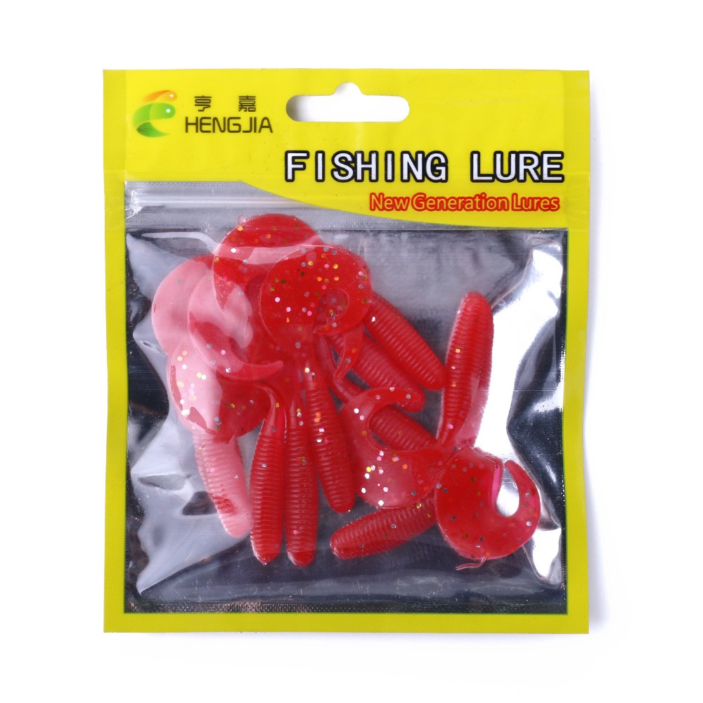 HENGJIA 1Pcs Softworm 6.5cm 2g Umpan Pancing Swimbait Fishing Lure Ikan Bass Wobbler Kail Memancing Softlure Bahan Karet