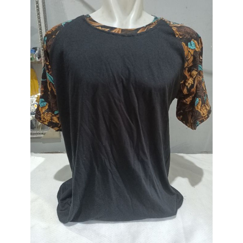 Kaos raglan lengan motif size S-5XL