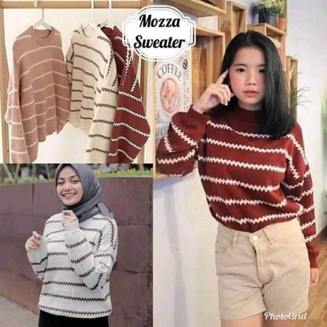 Sweater Rajut MOZA l Pakaian Rajut Wanita l Rajut Atasan Wanita l Rajut Keren Murah l Rajut Oblong